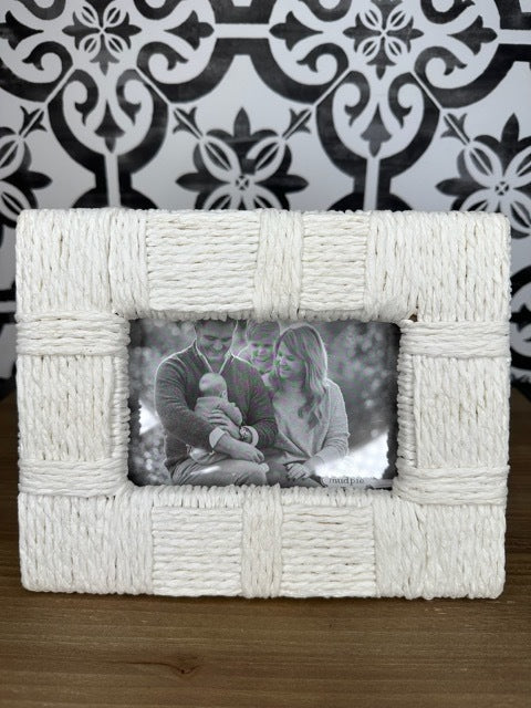 White Woven Rope Frame