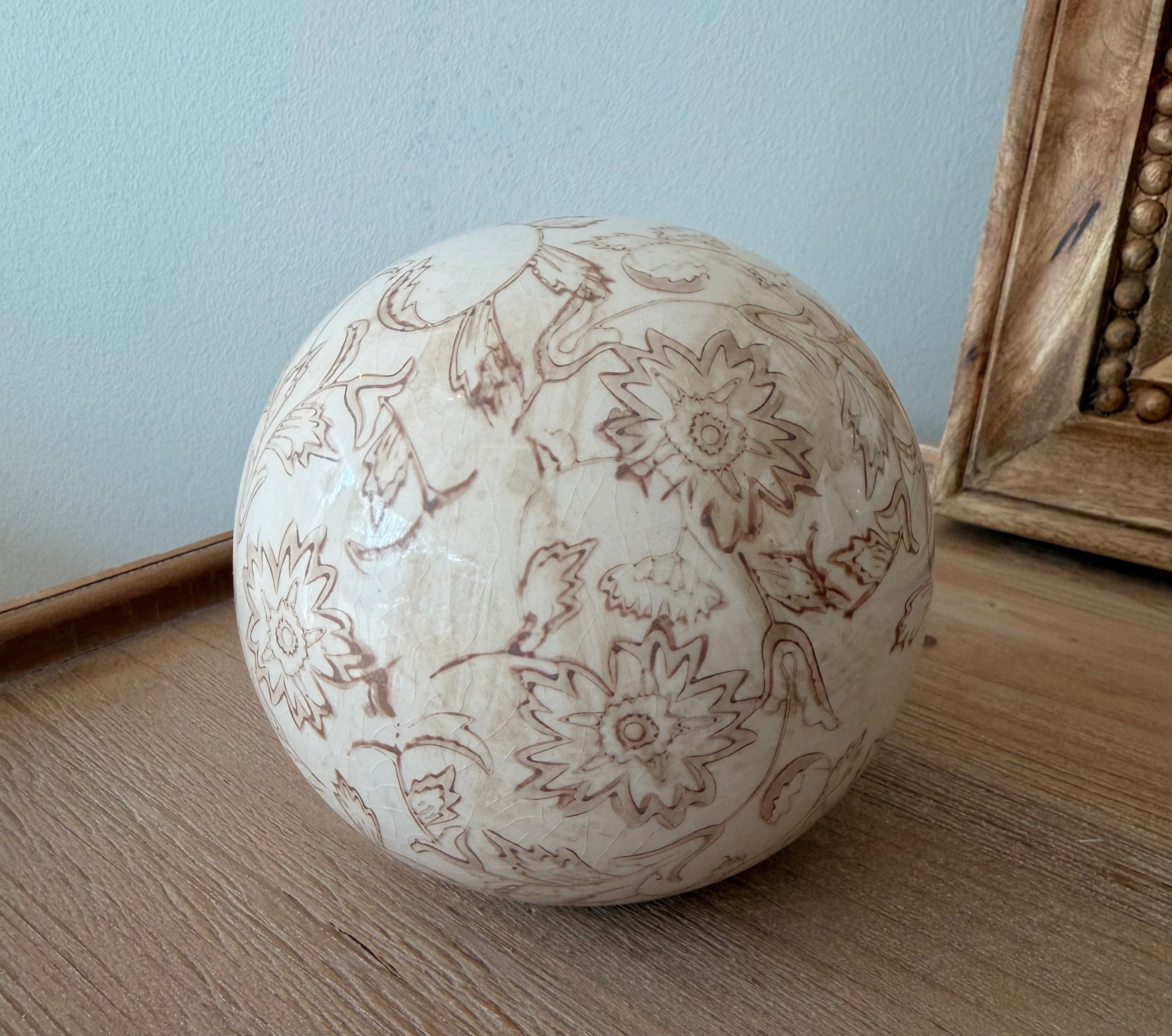 Beige Heirloom Deco Ball
