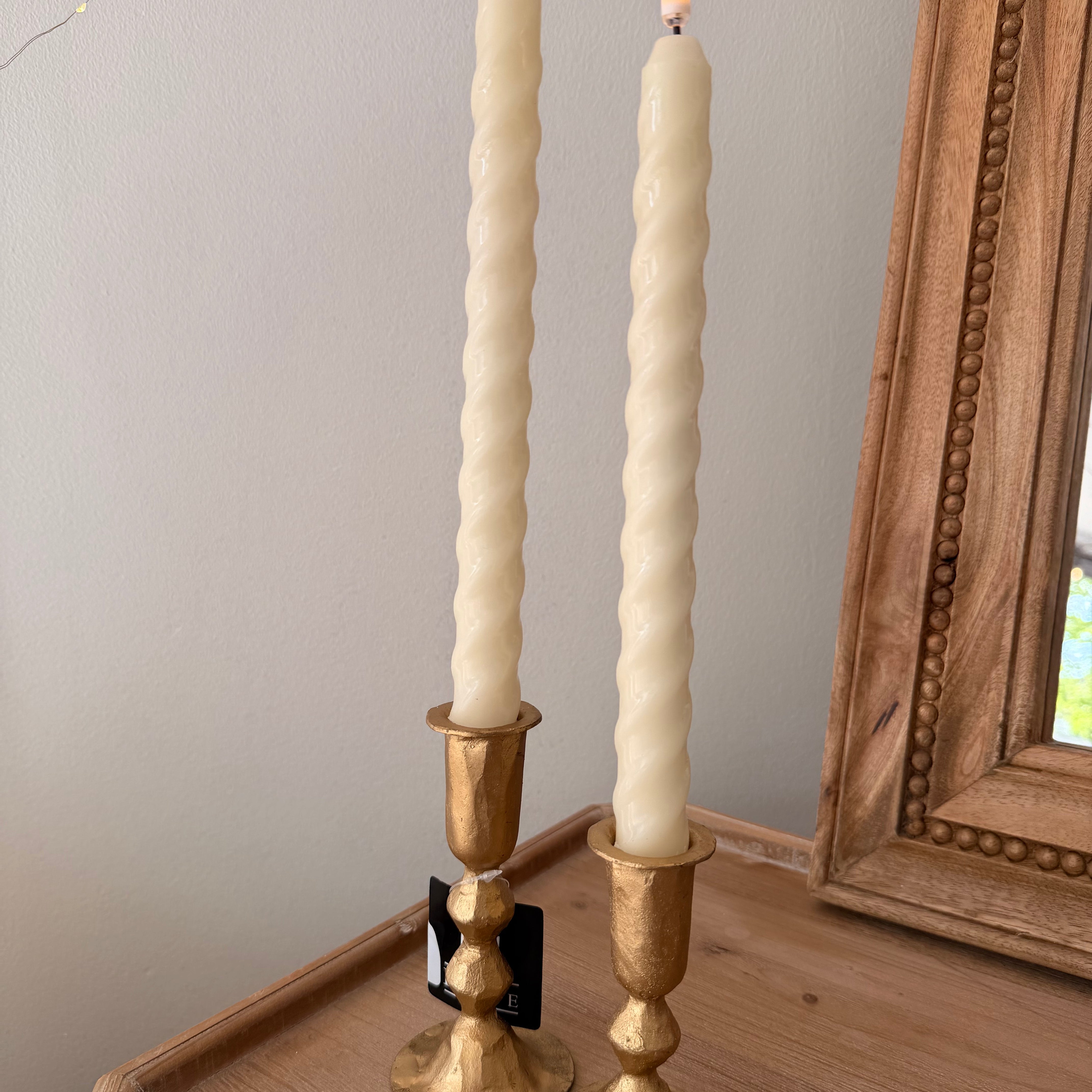 S/2 Gold Diamond Candle Holders