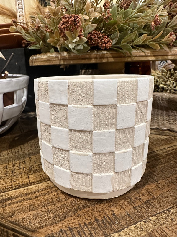Checkered Weave Pattern Planter - Large