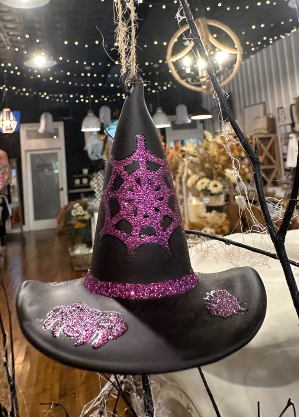 Witch's Hat Glass Ornament