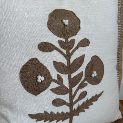 Square Ribbon Trim Pillow