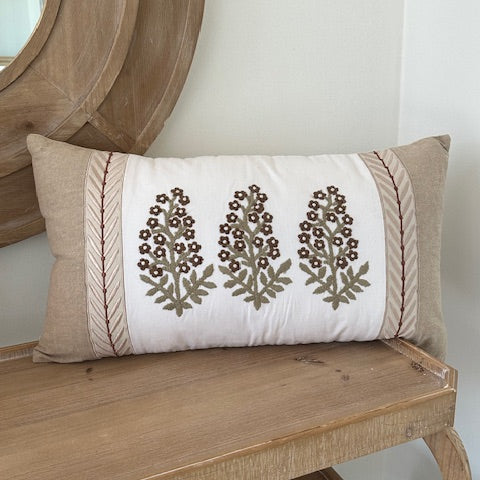 Lumbar Ribbon Trim Pillow