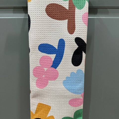 Geometry Wobble Colors Tea Towel