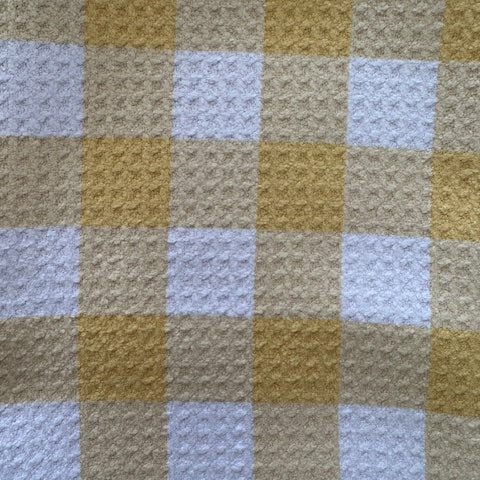 Lemon Gingham Geometry Tea Towel