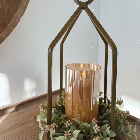 3.5" x 6" Raz Gold Pillar Candle