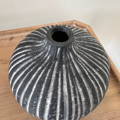 Charcoal Ball Vase - 6"