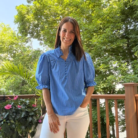 Western Striped SS Blouse