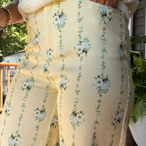 Floral Lemon Pants