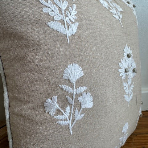 Floral Embroidery Pillow