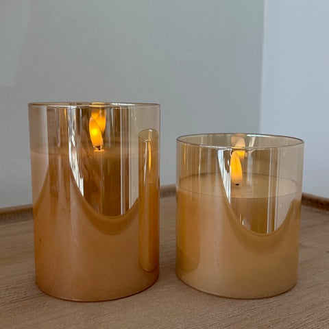 3.5" x 4" Raz Gold Pillar Candle