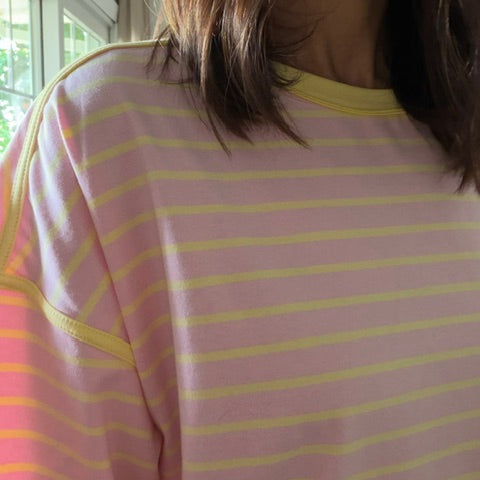 Striped Relaxed Fit Knit Tee