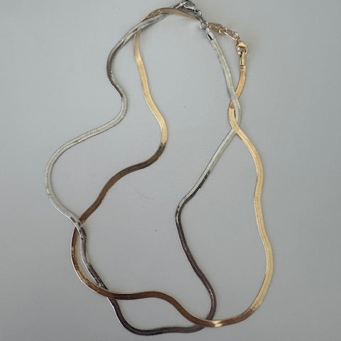 Jade Filled Herringbone Necklace