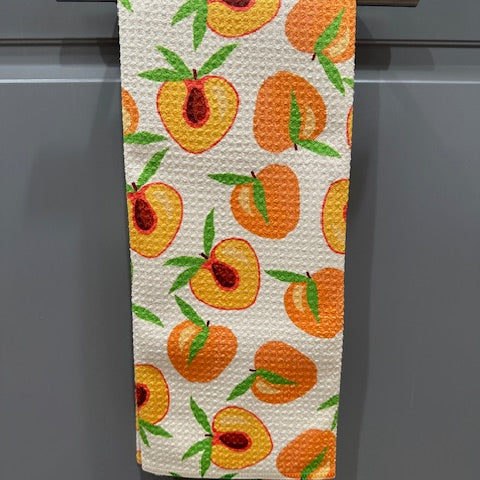 Sweet Peach Geometry Tea Towel
