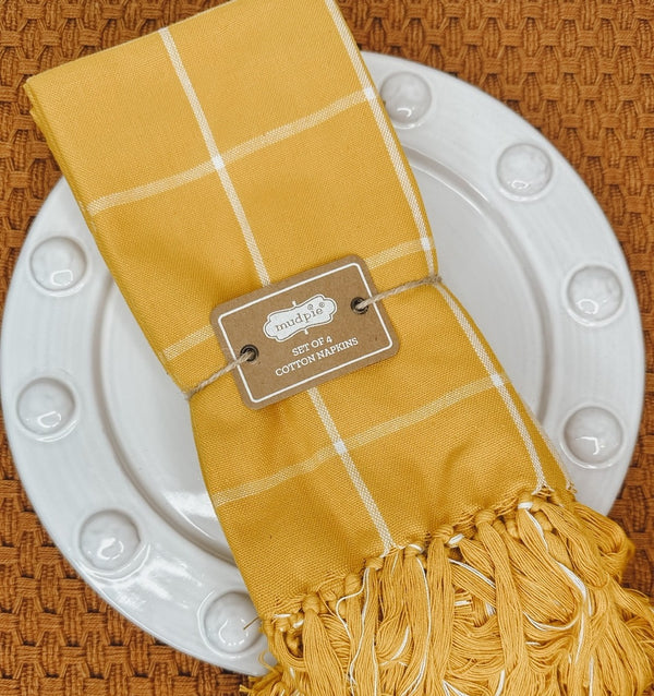 Mustard Window Pane Napkin Set