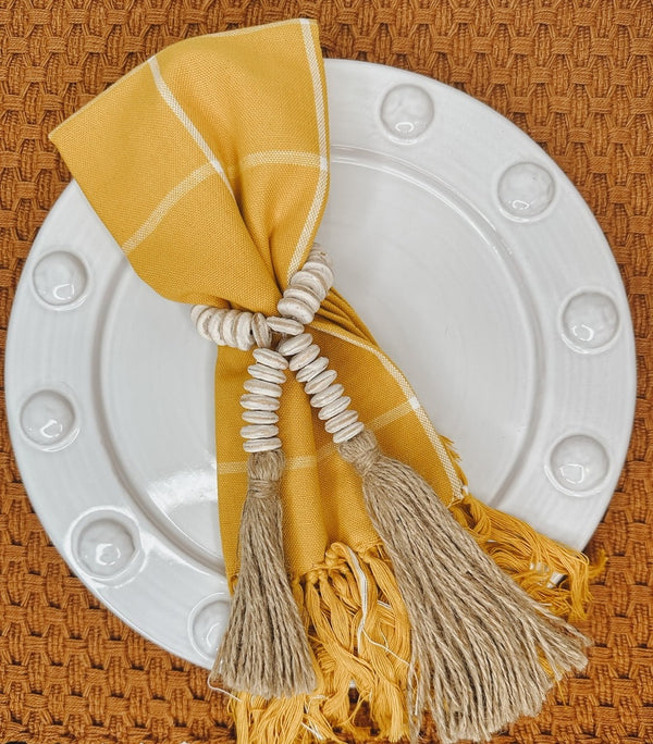 Mustard Window Pane Napkin Set