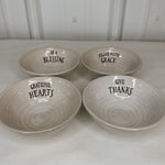 small ceramic dishes with blessings
