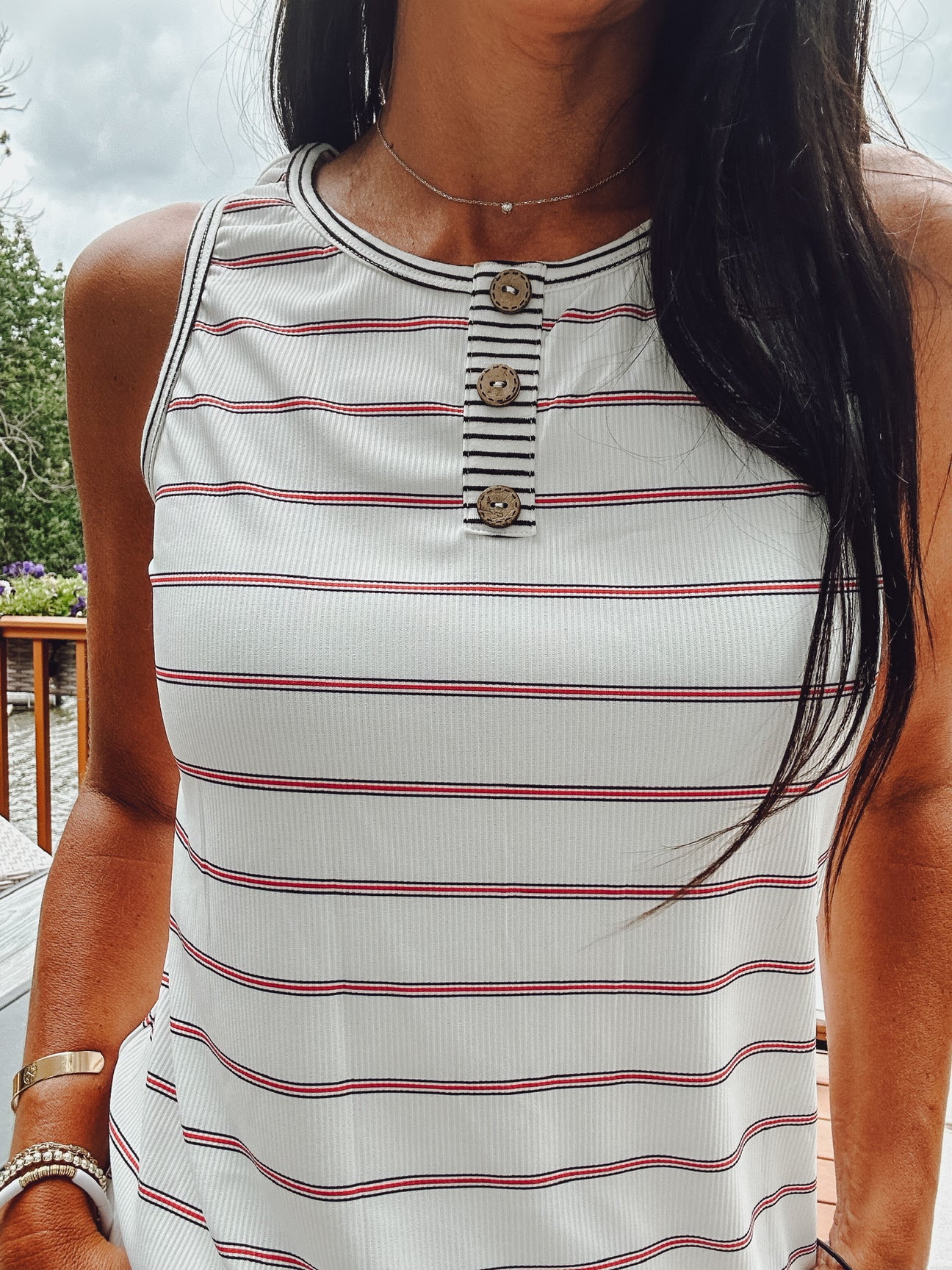 Striped Henley Tank