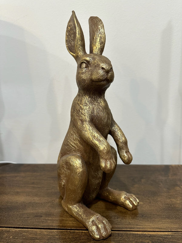 14" Antique Brass Rabbit